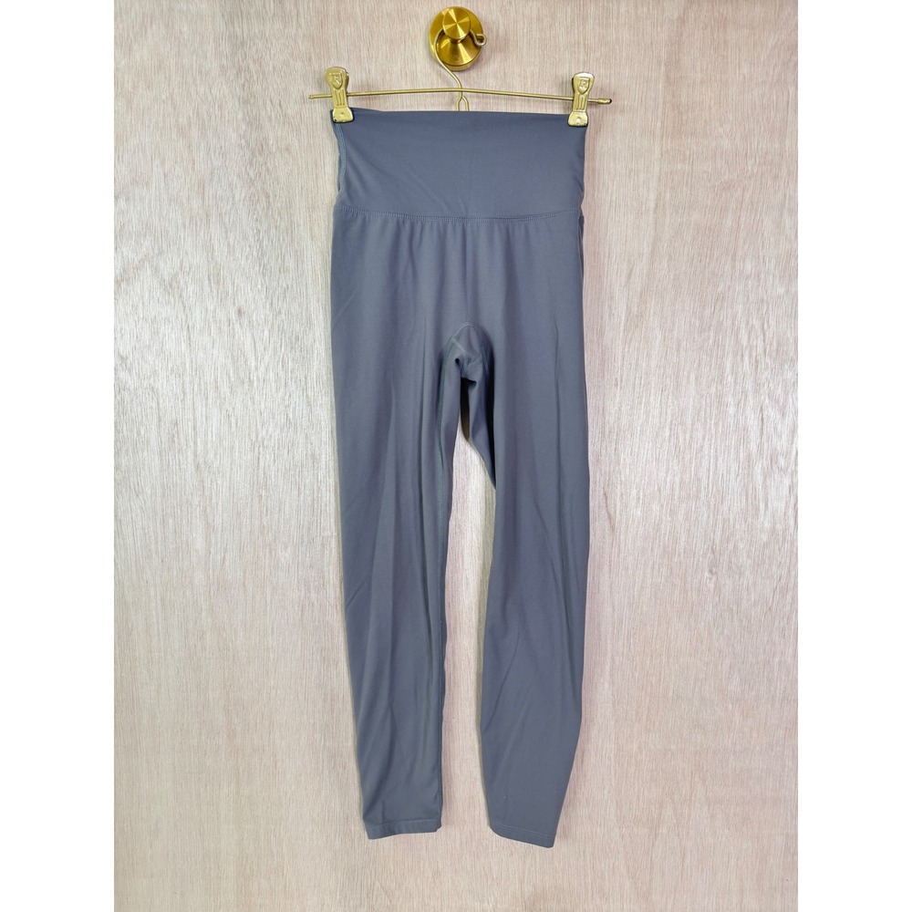 Lululemon Womens High Rise Athletic Yoga Leggings Grey 7/8 Length Crop